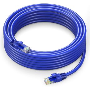 Maximm Cat 6 Ethernet Cable 75 ft - High-Speed LAN Cable, Internet Cable, Patch Cable, and Network Cable - UTP, 10Gbps, 550MHz Ethernet Cord - Blue