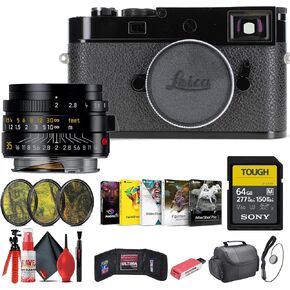 Leica M11 Rangefinder Camera (Glossy Black) (20230) + Leica 35mm f/2 Lens + 64GB Memory Card + Corel Photo Software + Card Reader + Case + Flex Tripod + Cleaning Kit + Memory Wallet + Cap Keeper
