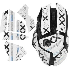 Mouse Grip Tape Full Coverage for Logitech G502 Gaming Mouse, Mouse Anti Slip Grip Tape,Self-Adhesive PreCut Sweat-Resistant Professional Mice Upgrade Kit(White)