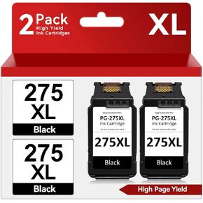 PG-275XL Black Ink Cartridge for Canon 275 Black Ink Cartridges Replacement for Canon 275XL Printer Ink 275 PG-275XL PG275 for Canon PIXMA TS3500 TS3522 TR4720 TR4700 TR4722 TS3720 Printer(2 Black)