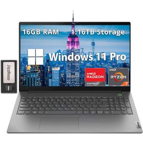 Lenovo ThinkBook 15 Gen 4 15.6" FHD Laptop, AMD Ryzen 7 5825U, 16GB RAM, 1.16TB Storage (1TB SSD+160GB Docking Station Set), AMD Radeon Graphics, Webcam, Windows 11 Pro, Mineral Gray