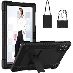 for KADYBE D115 Tablet Case,for MEIZE D115 10.1 inch Case,Shockproof Kids Case with Shoulder Strap for DOMATON D105/kimlok Android 13 14/MEIZE D115/KADYBE D115/Qukenk 10.1 inch (Black)