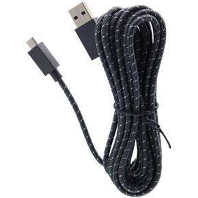 Black 2.7M 9FT Braided Official USB Charging Cable for Xbox One Controller Micro USB Cord (NO Packaging)
