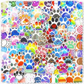 180 PCS Paw Print Stickers, Colorfull Dog Paw Prints Stickers Pack Waterproof Vinyl Decals, Self-Adhesive Cute Puppy Paw Prints for Water Bottle Skateboard Luggage Adults Laptop Computer Phone