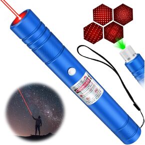 [Professional] Rechargeable Red Beam Flashlight Long Distance Range for TV/LED/LCD Screens Tactical Flashlights Presentation Office/Outdoors/Astronomic/Construction [001-Blue Shell ]