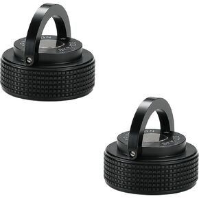 CAMPINGMOON 2pcs Refill 1LB Propane Cylinder Caps MAPP Tank Bottle Camping Gas Fuel Small Black BKM-102-2P