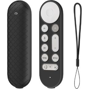 Remote Case Cover for Google TV Streamer 4K - Silicone Full Cover Controller Accessories with Anti-Slip, Anti-Scratch, Dustproof for 2024 Google TV Streaming Box (Black)