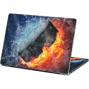 MightySkins Glossy Glitter Skin Compatible with Apple MacBook Air 13.6" M2 (2022) - Hockey Fire | Protective, Durable High-Gloss Glitter Finish | Easy to Apply and Change Styles | Made in The USA