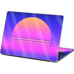MightySkins Glossy Glitter Skin Compatible With Apple MacBook Air 13.6" M2 (2022) - Synthwave Sunset | Protective, Durable High-Gloss Glitter Finish | Easy To Apply and Change Styles | Made in the USA