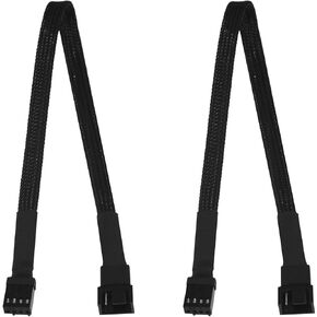2PCS CPU Fan Power Extension Cable 4pin Chassis Fan Temperature Control Extension Cable Fan Adapter Cable for Extending Motherboard CPU Interface Black