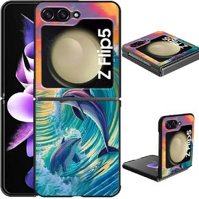 for Samsung Galaxy Z Flip 5 Case Galaxy Z Flip 5 Phone Case for Women Girls Ultra Thin Shell Hard PC Flip Cover Lightweight Protective Case for Samsung Z Flip 5 5G 2023,Dolphin