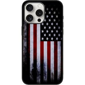 Tnarru Compatible with iPhone 15 Pro Max Case Flag Pattern [Support Wireless Charging] Hard PC Back and Soft TPU Non-Slip Sides Cover Slim Thin Shockproof Case for iPhone 15 Pro Max 5G