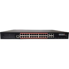 PoE Texas 24 Port Gigabit Switch | Plug & Play | Easy Smart Managed | Lifetime Protection | Sturdy Metal w/ Shielded Ports | Desktop/Rack-Mount | Support QoS, Vlan, & Link Aggregation (GBTS-28-24-M)
