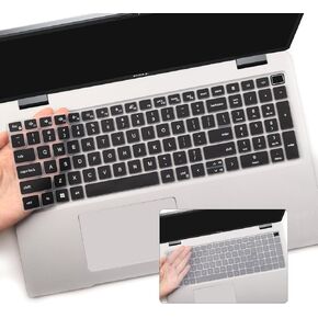 2 PCS Keyboard Cover Skin for Dell Precision 7000 7550 7560 7750 7680 7760 7780 15.6 17.3 Inch Laptop, Dell Precision 7000 Laptop Protective Keyboard Cover Skin-Black+Clear
