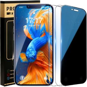 3 Pack Screen Protector for iphone 14 iphone 15 iphone 16 Pro Optional Tempered Glass 9h Hardnessn，Hd Clear Privacy Full Coverage Military Grade Shatterproof Easy Installation