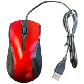 USB 2.0 Optical Wired Scroll Wheel Mouse for PC Laptop Notebook Desktop Red Mice