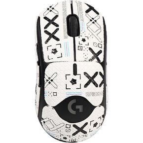 Mouse Grip Tape Full Coverage for Logitech G Pro Wireless Gaming Mouse, Mouse Anti Slip Grip Tape,Self-Adhesive PreCut Sweat-Resistant Professional Mice Upgrade Kit(White)