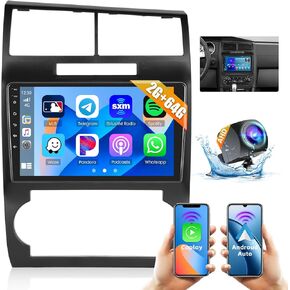 2+64G Android 13 CarPlay Car Stereo Radio for Dodge Charger 2006-2007 for Dodge Magnum 2005-2007, 9'' HD Touch Screen Android Auto, AHD Backup Camera, Bluetooth, GPS, WiFi, FM RDS