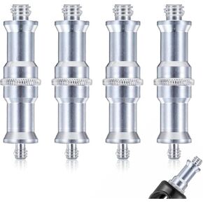 4 Pcs Standard 1/4 to 3/8 inch Metal Male Convertor Threaded Screw Tripod Screw Adapter Spigot Stud for Studio Light Stand, Flash Holder, Hotshoe/Coldshoe Adapter, Ball Head, Wireless Flash Receiver