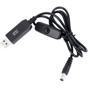 12V USB Power Adapter Cord, Resistant to Repeated Bending DC 5V to DC 12V USB Voltage Step Up Converter Cable Car Camera USB Powered Adapter 12 V Cord for Car Camera(Black)