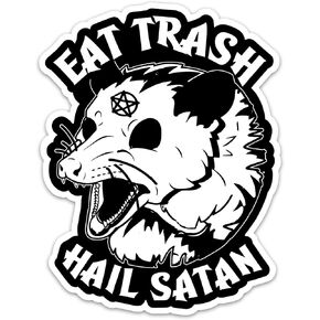 (3pcs) ملصقات apossum eat eat trash hail satan ، ملصقات possum مضحكة للبالغين في سن المراهقة أطفال مقاوم للماء ملصقات فينيل لزجاجة الماء كيندل (3 بوصات)