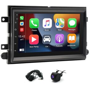 2+32GB Android 13 Car Stereo Radio & Wireless Carplay Android Auto fits for Ford F150 250 350 2004-2014 Double Din Car Radio 7 Inch Touchscreen Radio with GPS Bluetooth FM WiFi Backup Camera + Mic