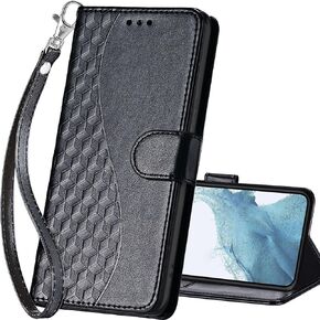 for Samsung Galaxy S23 Wallet case, Flip Folio Cover with Stand Feature for Women Men, PU Leather Phone Case Fit for Samsung Galaxy S23 6.1'' [Gray Flower]