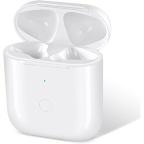 Wireless Charging Case Replacement Compatible with AirPod 2 1, Air Pod Charger Case with Bluetooth Pairing Sync Button, Without Earbuds, White