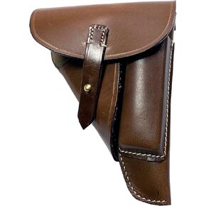 CALYX German WWII 9MM Walther PPK Leather Pistol Holster - Right Hand Version - Dark Brown