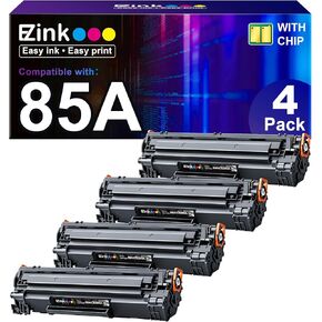 E-Z Ink 85A Black Compatible Toner Cartridge Replacement for 85A HP Laserjet Print Cartridge CE285A 85A CE285 Use for HP Laserjet p1102w P1102 P1109W M1217nfw M1212 M1212nf M1217 Pro Printer (4-Pack)