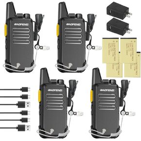 Baofeng Walkie Talkies Long Range for Adults walkie Talkie with earpiece 30 Channels Rechargeable Two Way Radio 1500mAh Li-ion Battery USB Charging for Adults Cruise Hiking Hunting Skiing(4 Pack)