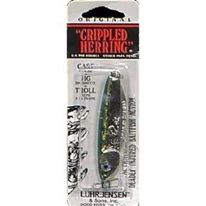 South Bend Sporting Goods Luhr Jensen Crippled Herring Lure, Nickel/Neon Green Back, 2-Inch (572669)