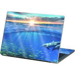 MightySkins Glossy Glitter Skin Compatible with Apple MacBook Pro 13" M2 (2022) - Tranquil Swim | Protective, Durable High-Gloss Glitter Finish | Easy to Apply and Change Styles | Made in The USA