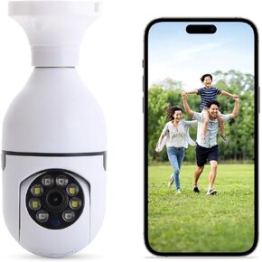 1080P Security WiFi Camera with for Video Recording, 2.4GHz Home Security Camera with Color Night Vision Function, Motion Detection and Alarm, Two-Way Talk, Compatible with Alexa (with 64G Card)
