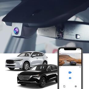 Fitcamx 4K Dash Cam for 2017-2025 Mazda CX-5 & CX-9 Select Preferred Premium Plus Carbon Turbo Sport Grand Touring (Has Sunroof), OEM Look, 2160P UHD Video, WiFi&APP, Loop Recording Parking Mode, 64GB