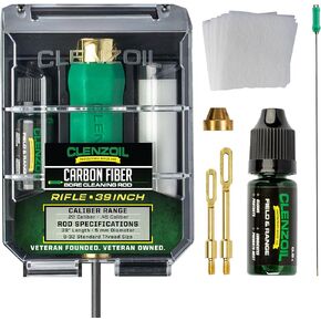 Clenzoil Carbon Fiber Gun Cleaning Rod Kit - Gun Cleaner Kit for Gun Maintenance - Rifle Cleaning Solution - 39" Rifle Cleaning Rod for .22 Cal to .50 Cal