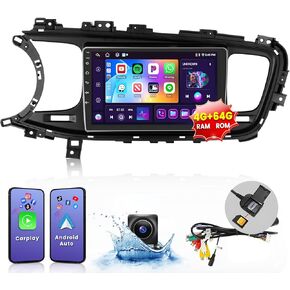 8 Core 4G+64G Inefala for Kia Optima K5 2013-2015 Android 13 Car Stereo Radio with Wireless Carplay & Android Auto, 9" Touchscreen with WiFi GPS BT DSP 4G Antenna FM/RDS/AM Backup Camera Mic