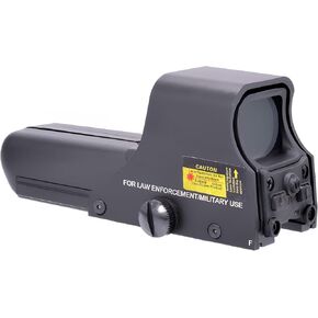 Holographic Sight 552 Red/Green Dot Sight, 5 Brightness Options, 1 MOA Dot, 20mm Rail Mount, Black, Metal/Plastic, Water-Resistant, Shockproof