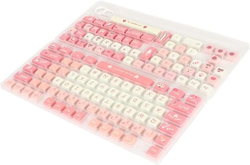 PBT 135 Keycaps ، Cream Strawberry Keys Keycaps PBT Universal Compatability Keycaps ، XDA مثل مفاتيح الارتفاع لـ 61 87 96 98 104 108 لوحة المفاتيح الميكانيكية in Kuwait