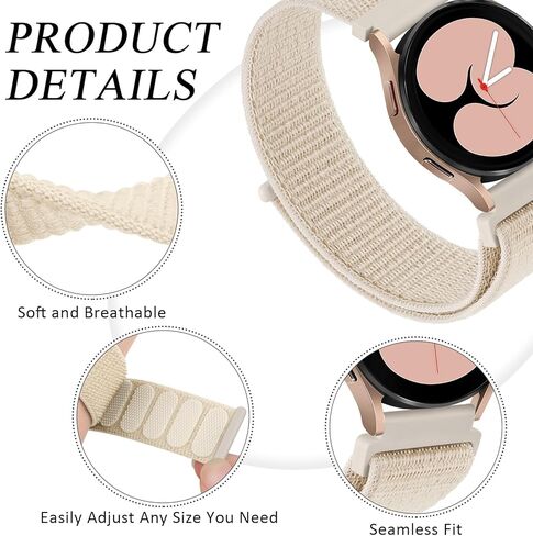 Amzpas 20mm 22mm Quick Release Nylon Band Compatible with Samsung Galaxy Watch 3 45mm/Galaxy Watch 46mm/Gear S3 Frontier/Classic/Venu 3/Venu 2/Vivoactive 4/Fossil Gen 6 44mm Bands for Women Men in Kuwait