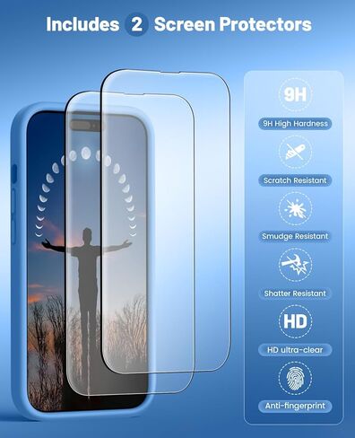 OTOFLY Compatible with iPhone 15 Case, Compatible with MagSafe, Military-Grade Protection, 2 Pack Screen Protectors, Silicone Shockproof Magnetic Phone Case, Calke Green in Kuwait