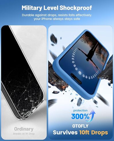 OTOFLY Compatible with iPhone 15 Case, Compatible with MagSafe, Military-Grade Protection, 2 Pack Screen Protectors, Silicone Shockproof Magnetic Phone Case, Calke Green in Kuwait