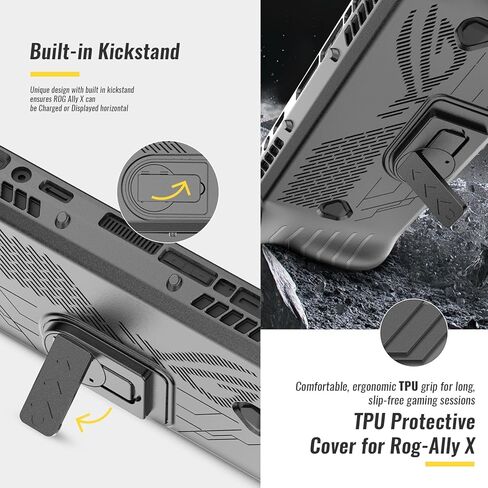 حقيبة ROG Ally TPU مع Kickstand for Rog Ally Gaming Cover Cover Accessories ، Anti-Collision ، Non-Slip ، Design anti-scratch ، Black in Kuwait