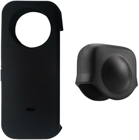 HuaerHui Silicone Protective Case for Insta 360 ONE X2, Rubber Action Camera Accessory with Silicone Lens Cover, Black, W-ZJ055 in Saudi Arabia