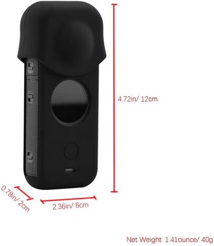 HuaerHui Silicone Protective Case for Insta 360 ONE X2, Rubber Action Camera Accessory with Silicone Lens Cover, Black, W-ZJ055 in Saudi Arabia