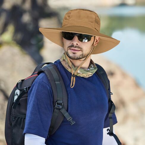 Sun Hat for Men/Women, UPF 50+ Fishing Hat,Waterproof Wide Brim Bucket Hat Foldable Boonie Hat for Hiking Garden Safari Beach in Saudi Arabia