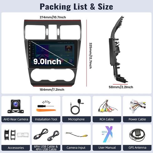 راديو سيارة ستيريو سيارات Sixwin Android لـ Subaru Forester 2016 2017 مع Carplay اللاسلكي Android Auto Mirror Link 2g+64g 9 بوصة الشاشة التي تعمل باللمس in Kuwait