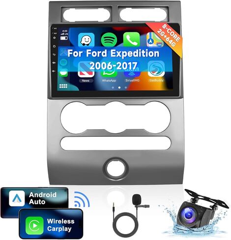 [8 Core 2G + 64G] CAR Radio for Ford Expedition 2006-2017 مع Carplay/Android Auto ، 9 بوصة Android 13 IPS ، استريو سيارة الشاشة ، Bluetooth ، GPS ، WiFi ، SWC ، DSP + HD كاميرا احتياطية in Kuwait