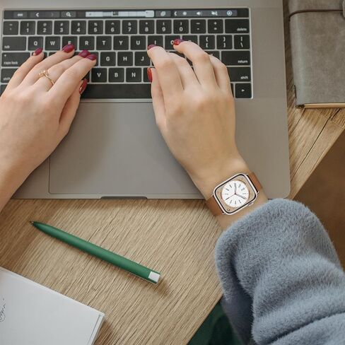 Leather Bands Compatible with Apple Watch Band 38mm 40mm 41mm 42mm 44mm 45mm 49mm Replacement Genuine Leather Strap for Women and Men Thin Watch Wristband for iWatch Series in Saudi Arabia