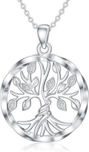 LWXIE Diamond Fox Necklace for Women 925 Sterling Silver Tree of Life Fox Pendant Necklace Animal Jewelry Gifts for Her Girls Women Mom Wife Girlfriend Daughter in Kuwait